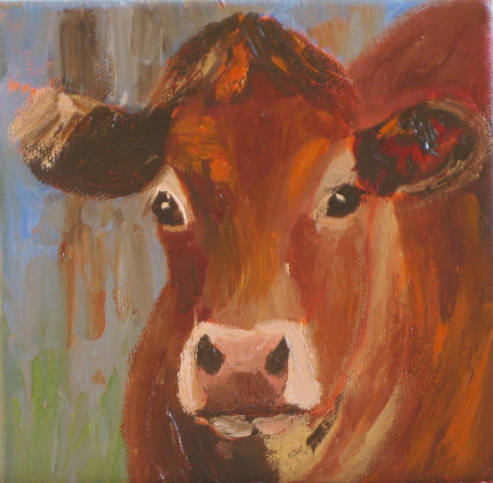 1600x1568 Norma Wilson Art Norma Wilson Original Oil Virginia Artist Little - Cow Painting Artist