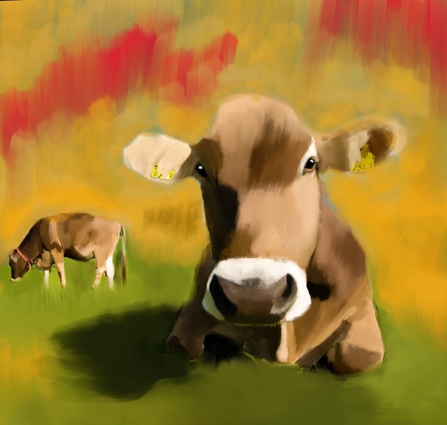 882x840 Buy 56anm66 Handmade Painting By Community Artists Group. Code - Cow Painting Artist