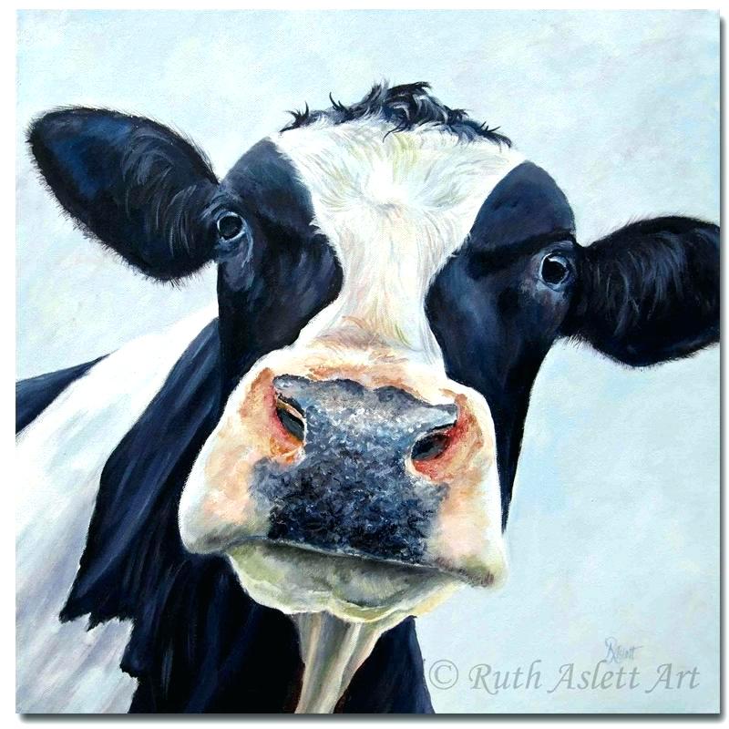 800x800 Cow Oil Painting Canvas Pictures Living Room Modern Wall - Cow Painting On Canvas