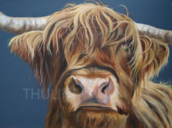 600x448 Cow Painting On Canvas Good Quality Canvas Print Of A Highland Cow - Cow Painting On Canvas