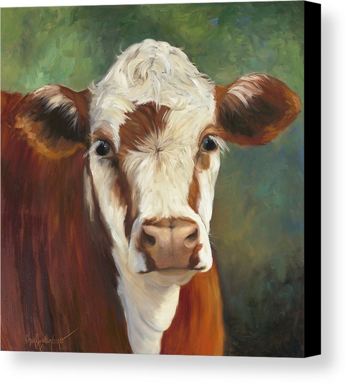 678x750 Pearl Iv Cow Painting Canvas Print Canvas Art By Cheri Wollenberg - Cow Painting On Canvas
