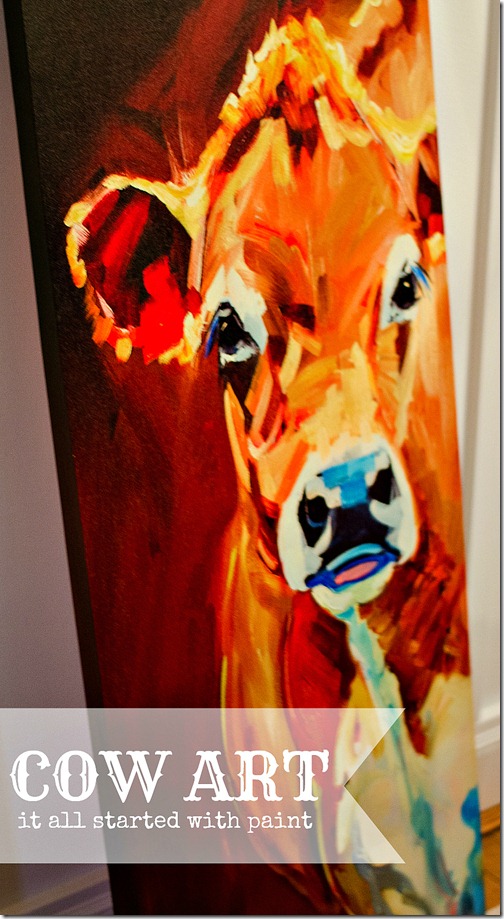 504x919 Love - Cow Painting On Canvas