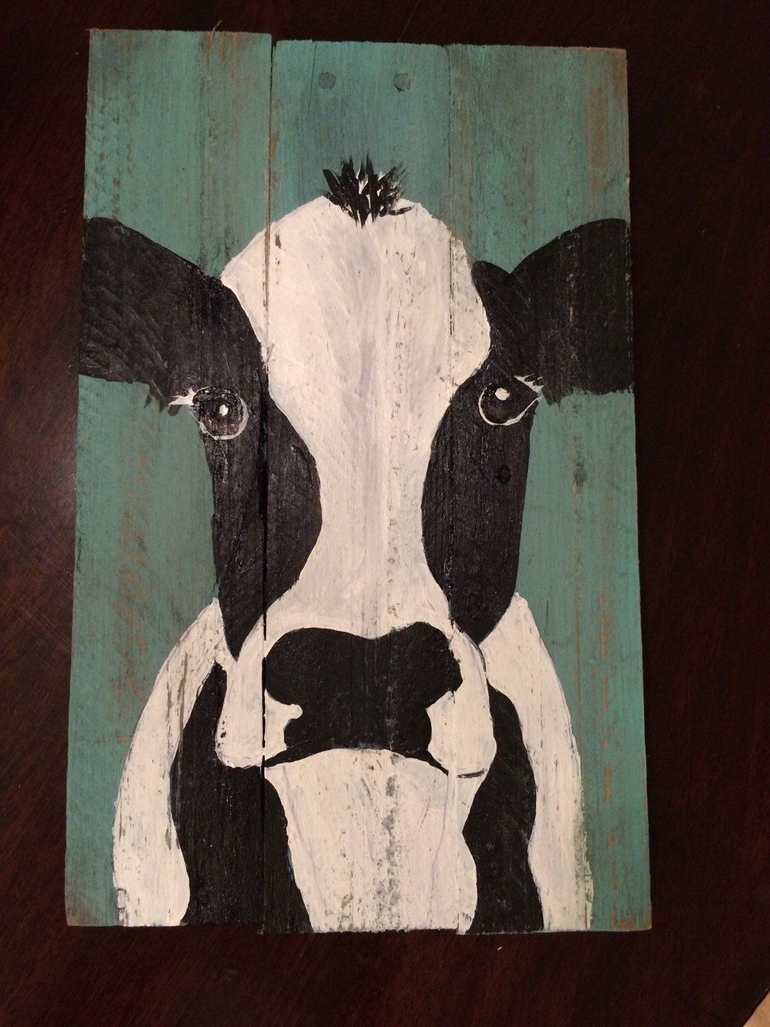 1125x1500 Cow On Reclaimed Wood By Lee H Keller Etsy Shop Httpswww.etsy - Cow Painting On Wood