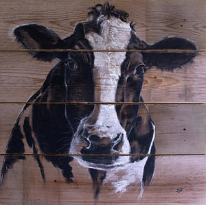 300x299 Cow Face Paintings Fine Art America - Cow Painting On Wood
