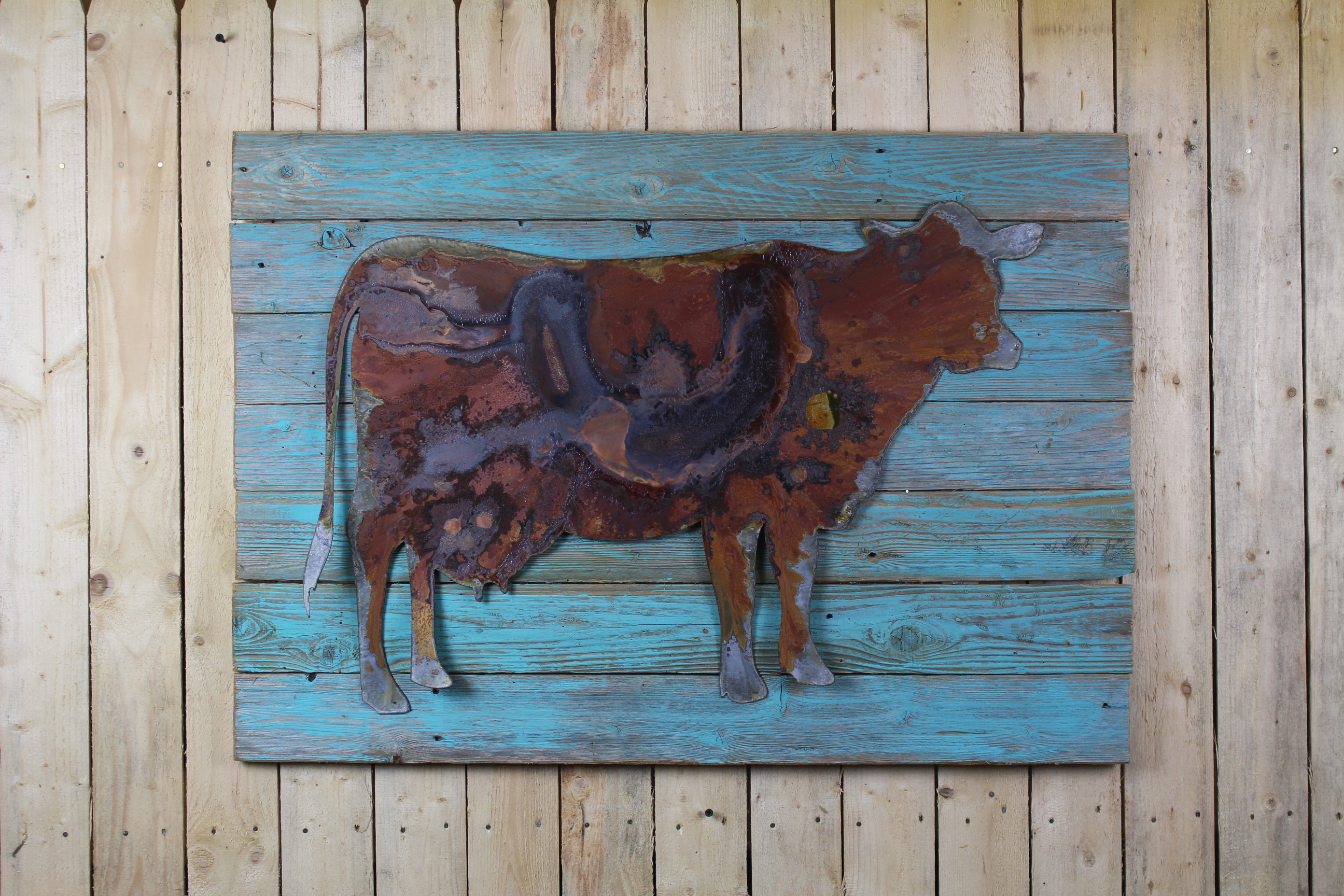 2592x1728 Cow On Wood Back Rustic Metal Letters Amp Wall Art - Cow Painting On Wood