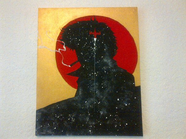 604x453 Girlfriend Painted Me A Dope Cowboy Bebop Canvas - Cowboy Bebop Painting