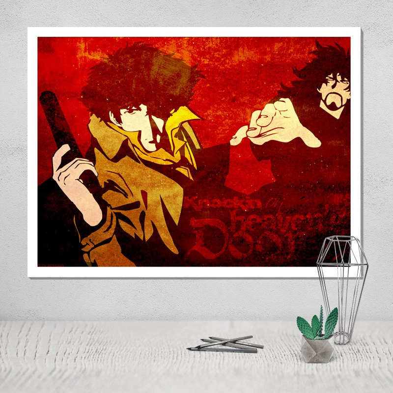 800x800 Photo Canvas Poster Cowboy Bebop Painting Lettering Pen Brush - Cowboy Bebop Painting