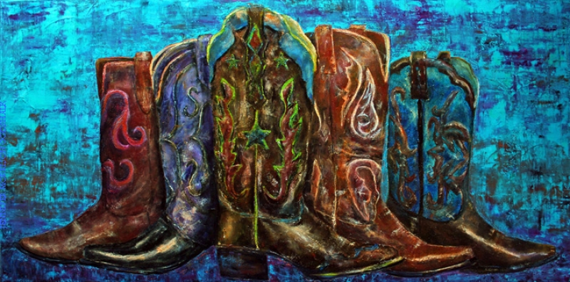 800x397 Cowgirl Boots - Cowboy Boots Painting