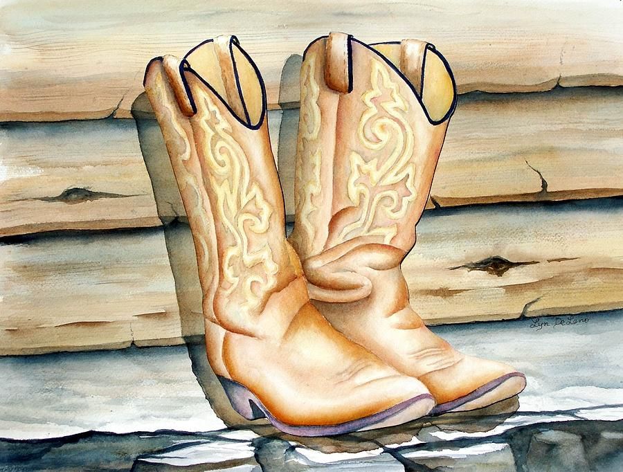 900x682 Cowboy Boots Painting - Cowboy Boots Painting