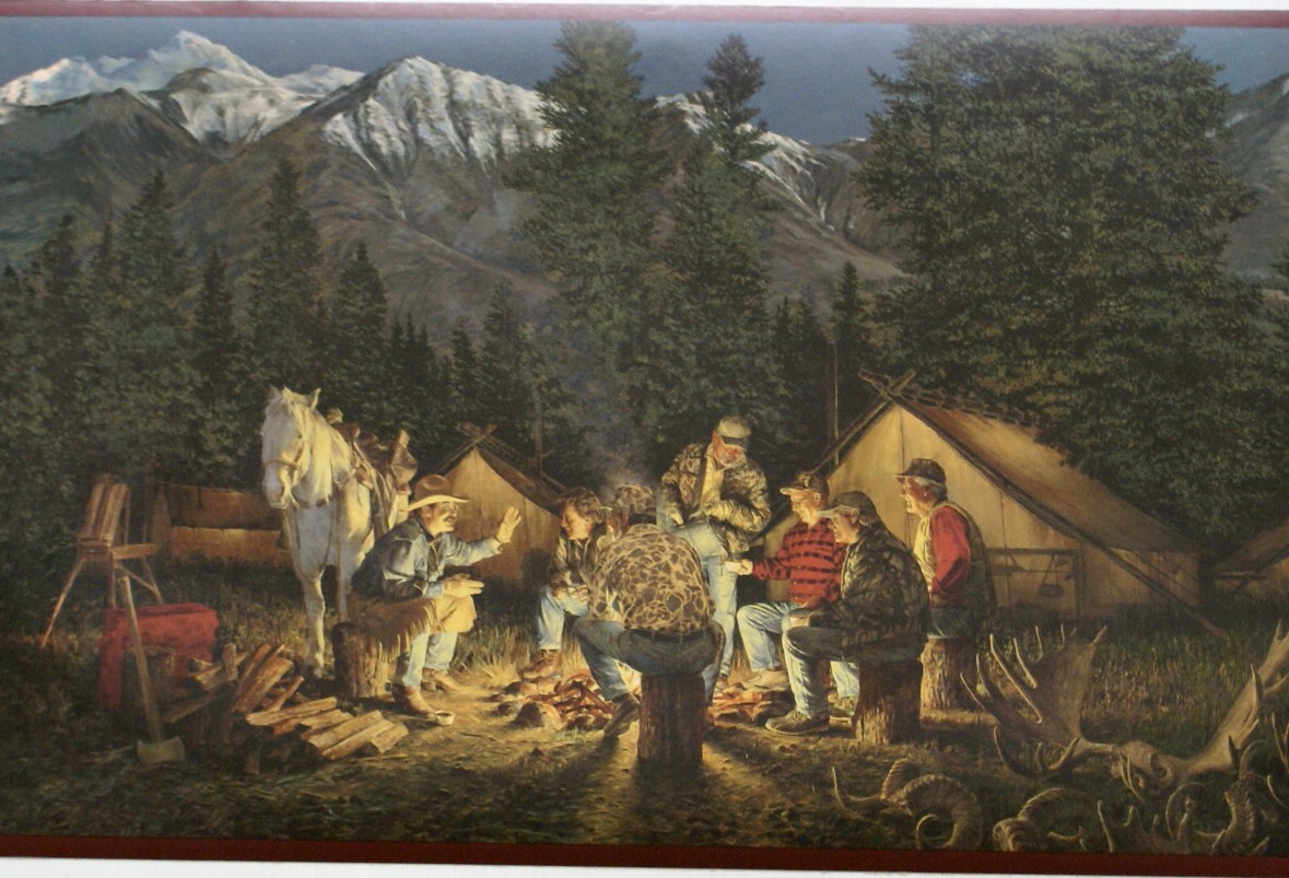 1179x803 Campfire Cowboys Wallpaper Border - Cowboy Campfire Painting