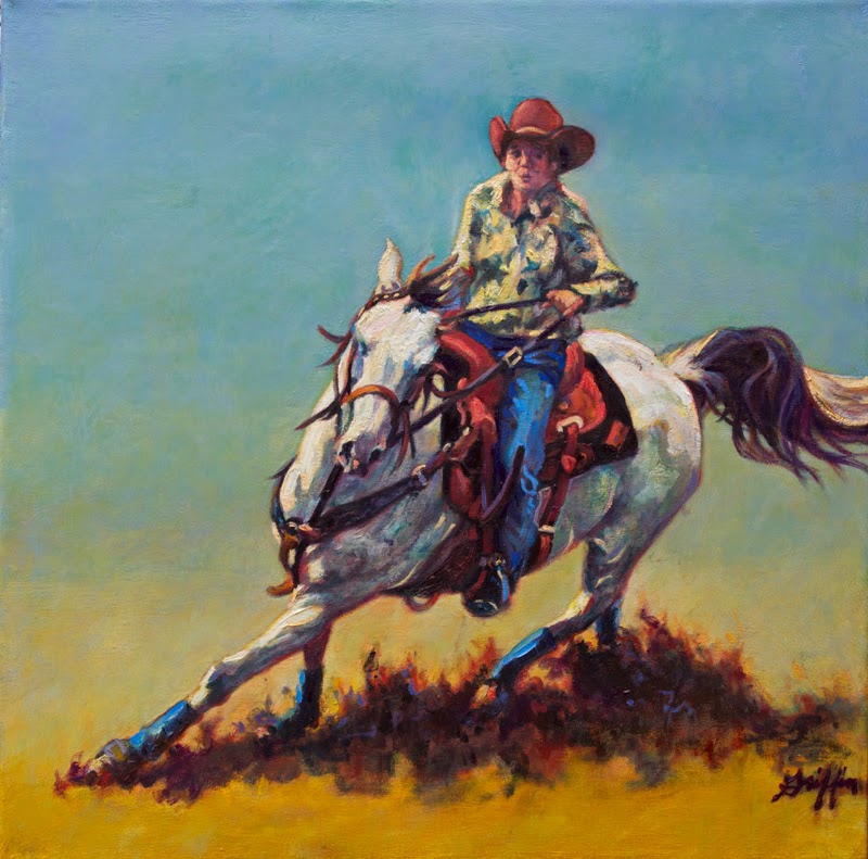 800x791 Daily Painters Of Pennsylvania Contemporary Western Art, Cowboy - Cowboy On Horse Painting