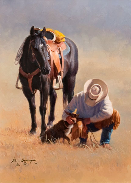 430x600 Western Visions Art Show, National Museum Of Wildlife Art, Jackson - Cowboy On Horse Painting