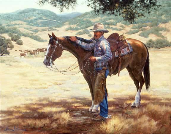 Cowboy On Horse Painting at PaintingValley.com | Explore collection of ...