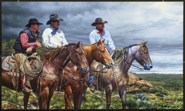 650x390 Moody Cowboy Painting Love! Art Art Paintings Western Cowboy - Cowboy Painting
