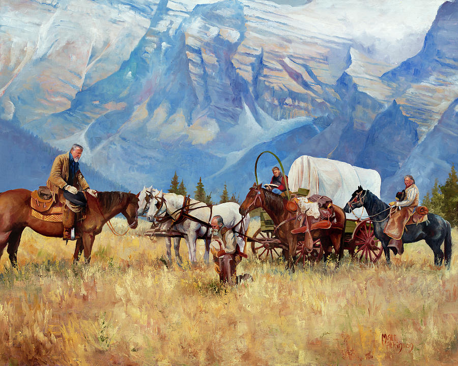 900x719 Cowboy Church Painting By Matt Atkinson - Cowboy Painting