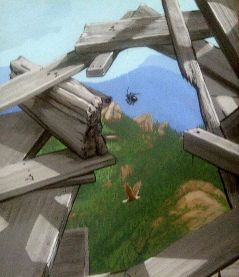 777x900 Cowboy Illusion Painting By David Larcom - Cowboy Painting Illusion