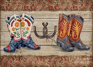 300x218 Cowgirl Boots Paintings Fine Art America - Cowgirl Boots Painting