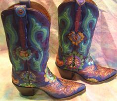 236x203 Hand Painted Cowboy Boots, Painted With Annie Sloan's Chalk Paint - Cowgirl Boots Painting