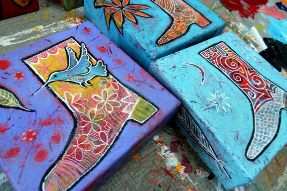 576x384 Mini Painting Sale Sneak Peak - Cowgirl Boots Painting