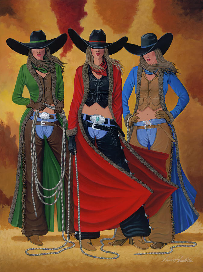 674x900 Cowgirl Up Painting By Lance Headlee - Cowgirl Painting