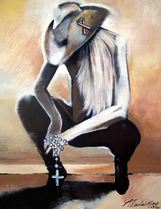 541x700 Patriotic Cowgirl Painting By Lori Nadaskay - Cowgirl Painting