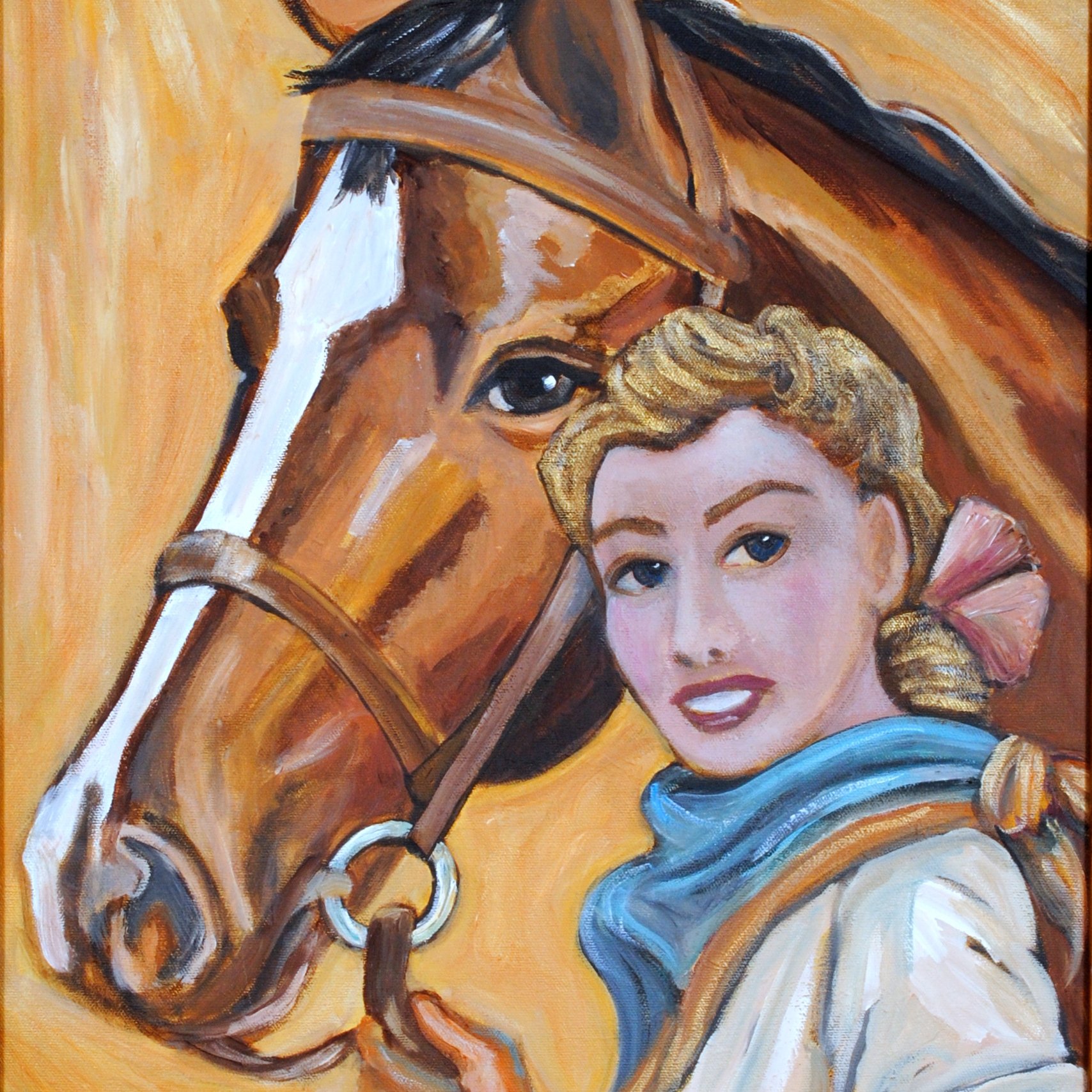 1708x1708 Retro Cowgirl Painting By Cowgirl Artist Shawna June Lee - Cowgirl Painting