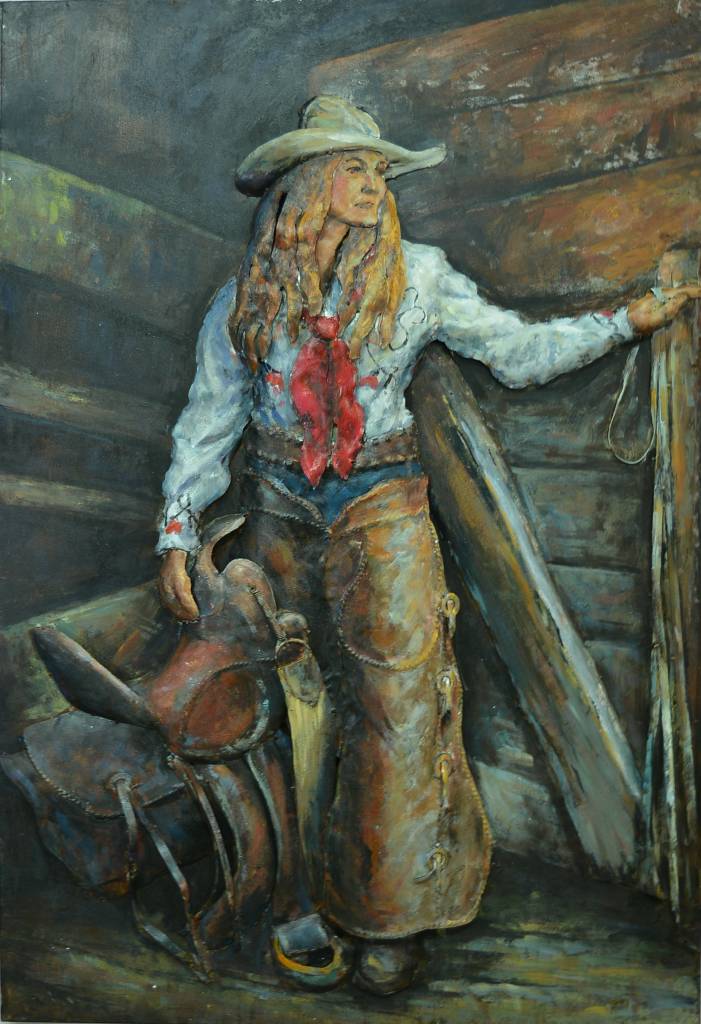 701x1024 3d Painting 80x120cm Cowgirl - Cowgirl Painting