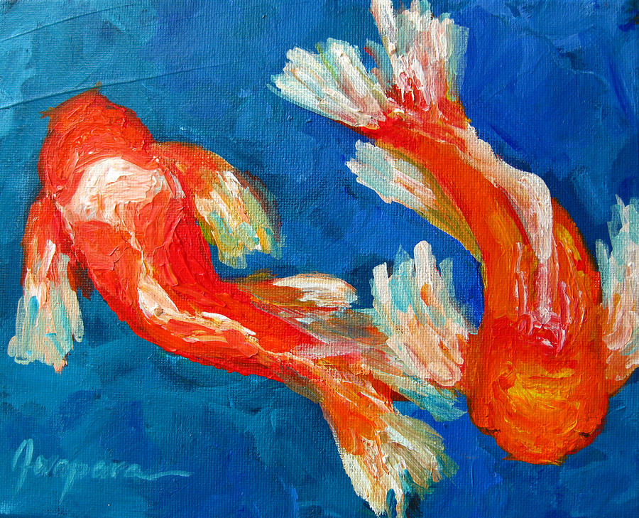 900x729 Koi Fish Painting By Patricia Awapara - Coy Fish Painting