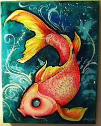201x251 Fish With Long Tails - Coy Fish Painting