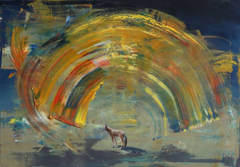 770x534 Saatchi Art Coyote Painting By Smalej - Coyote Painting