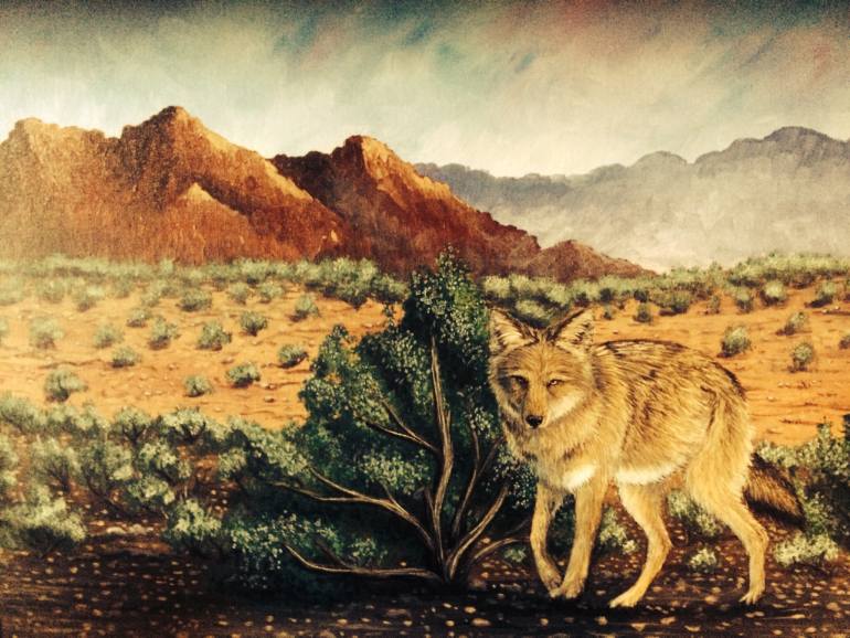 770x578 Saatchi Art Desert Coyote Painting By Maggie Bassett - Coyote Painting