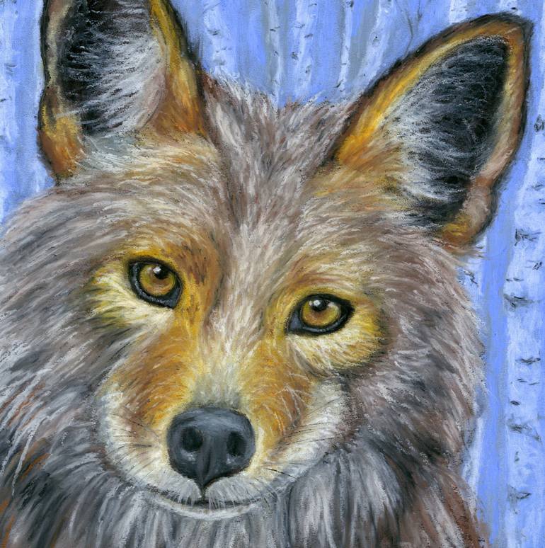 770x774 Saatchi Art The Eyes Have It Coyote Painting By Mara Van Fleet - Coyote Painting