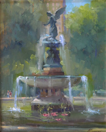 373x464 Bethesda Fountain Cp By Frank Cannas - Cp Painting