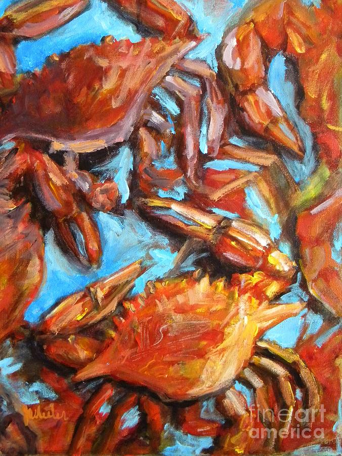 676x900 Crab Pile Painting By Joann Wheeler - Crab Painting