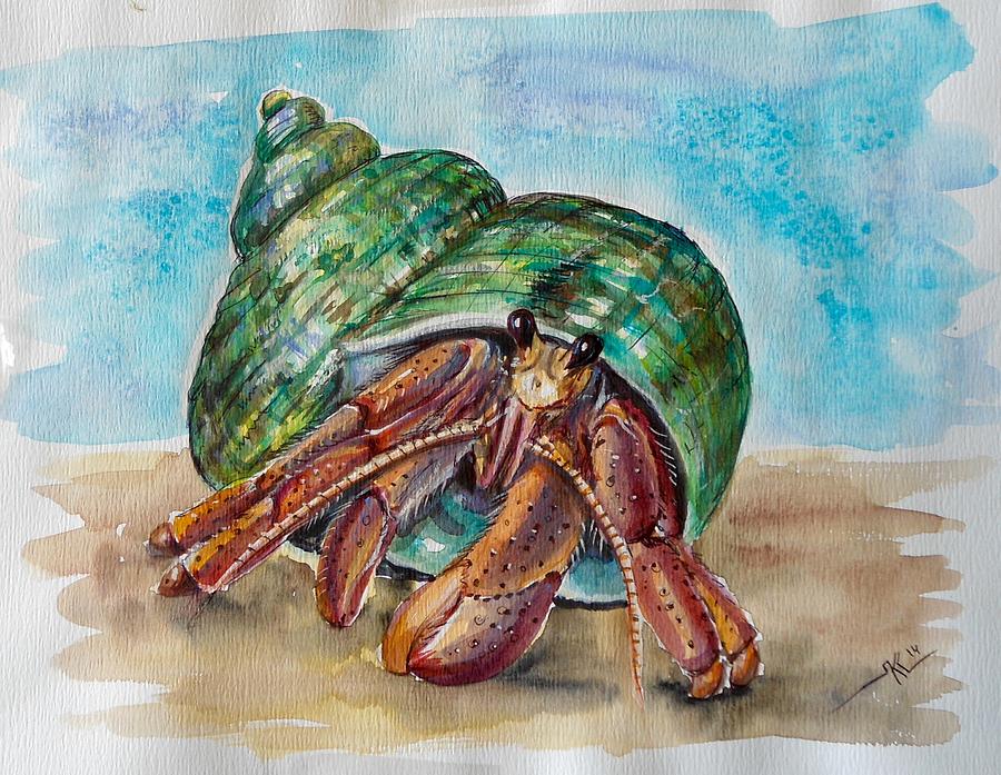 900x697 Hermit Crab Paintings Fine Art America - Crab Painting