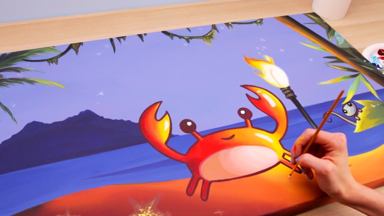 1280x720 Little Crab Painting - Crab Painting