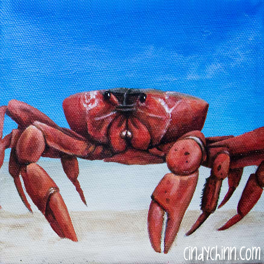 875x875 Red Crab - Crab Painting