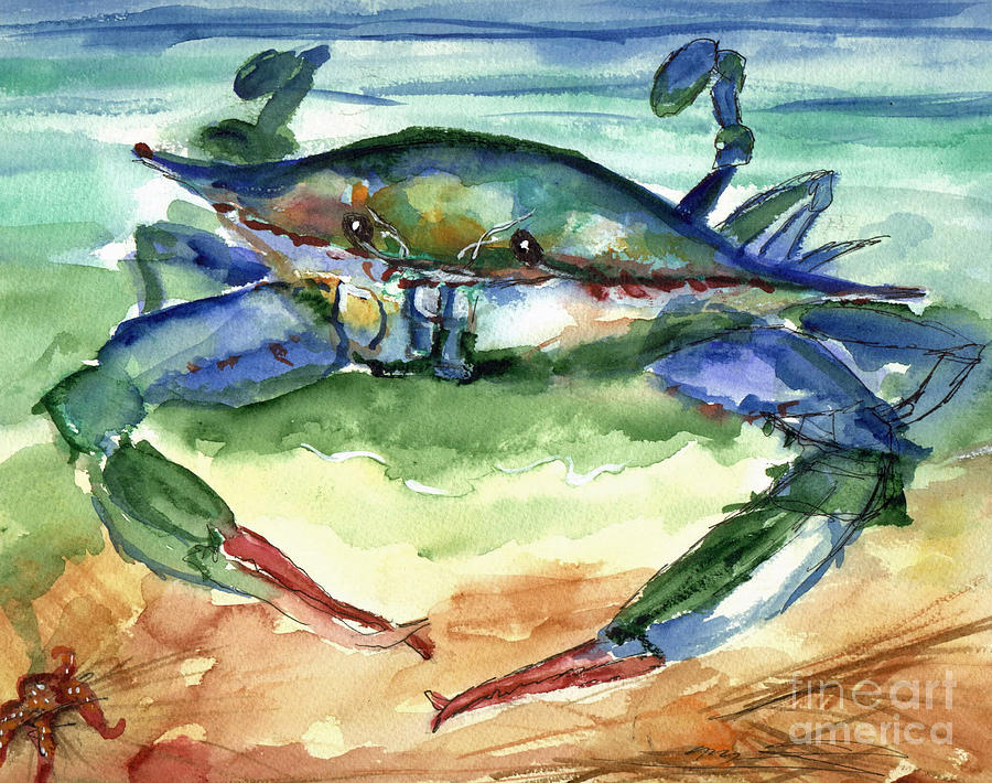 900x710 Blue Crab Paintings Fine Art America - Crab Painting