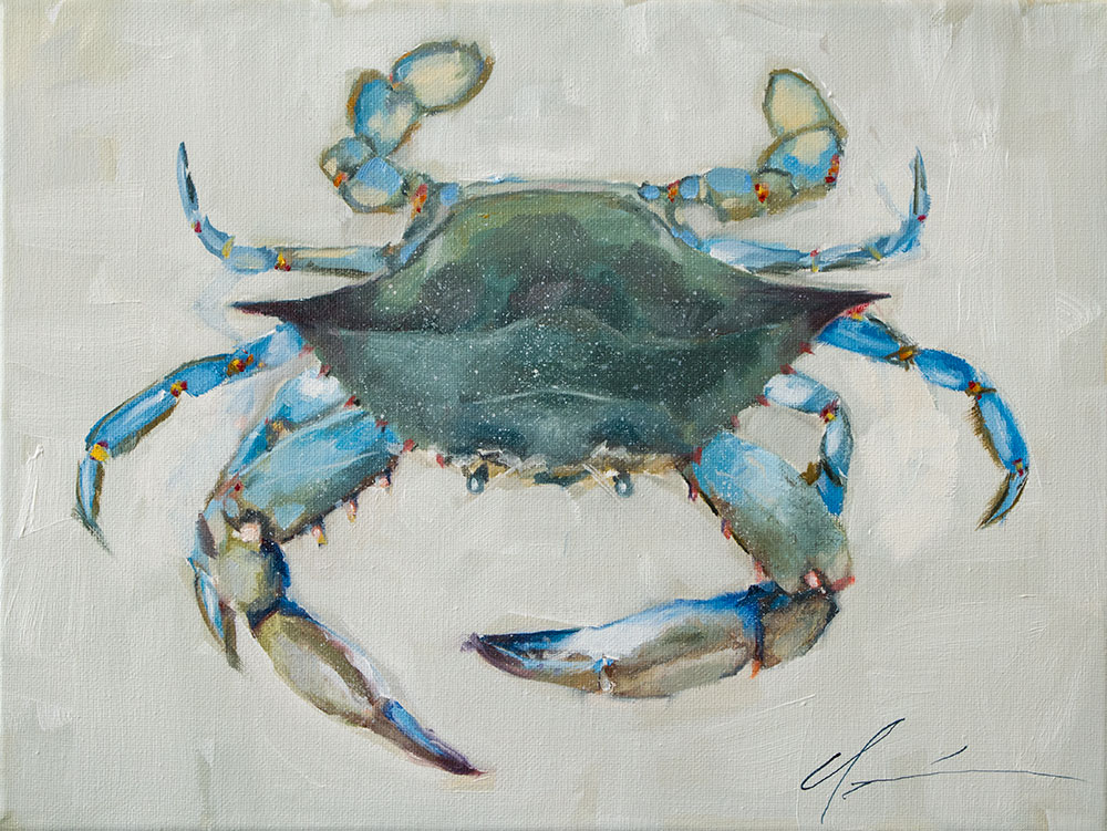 1000x751 Clair Hartmann Daily Painting Apalachicola Blue Crab - Crab Painting