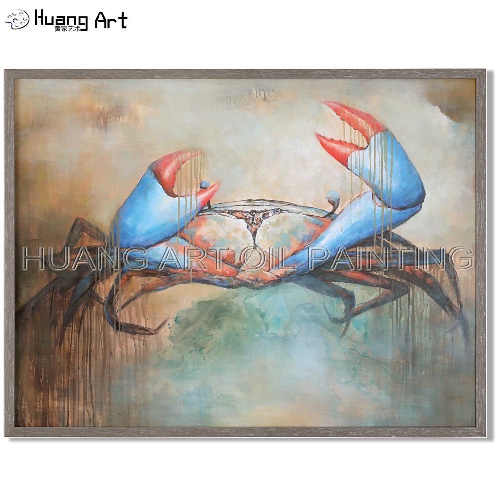 1000x1000 Superb Artist Hand Painted High Quality Funny Animal Crab Oil - Crab Painting Canvas