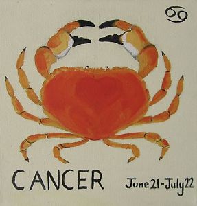 287x300 Cancer The Crab Star Sign Painting, Zodiac, Original Art, Acrylic - Crab Painting Canvas