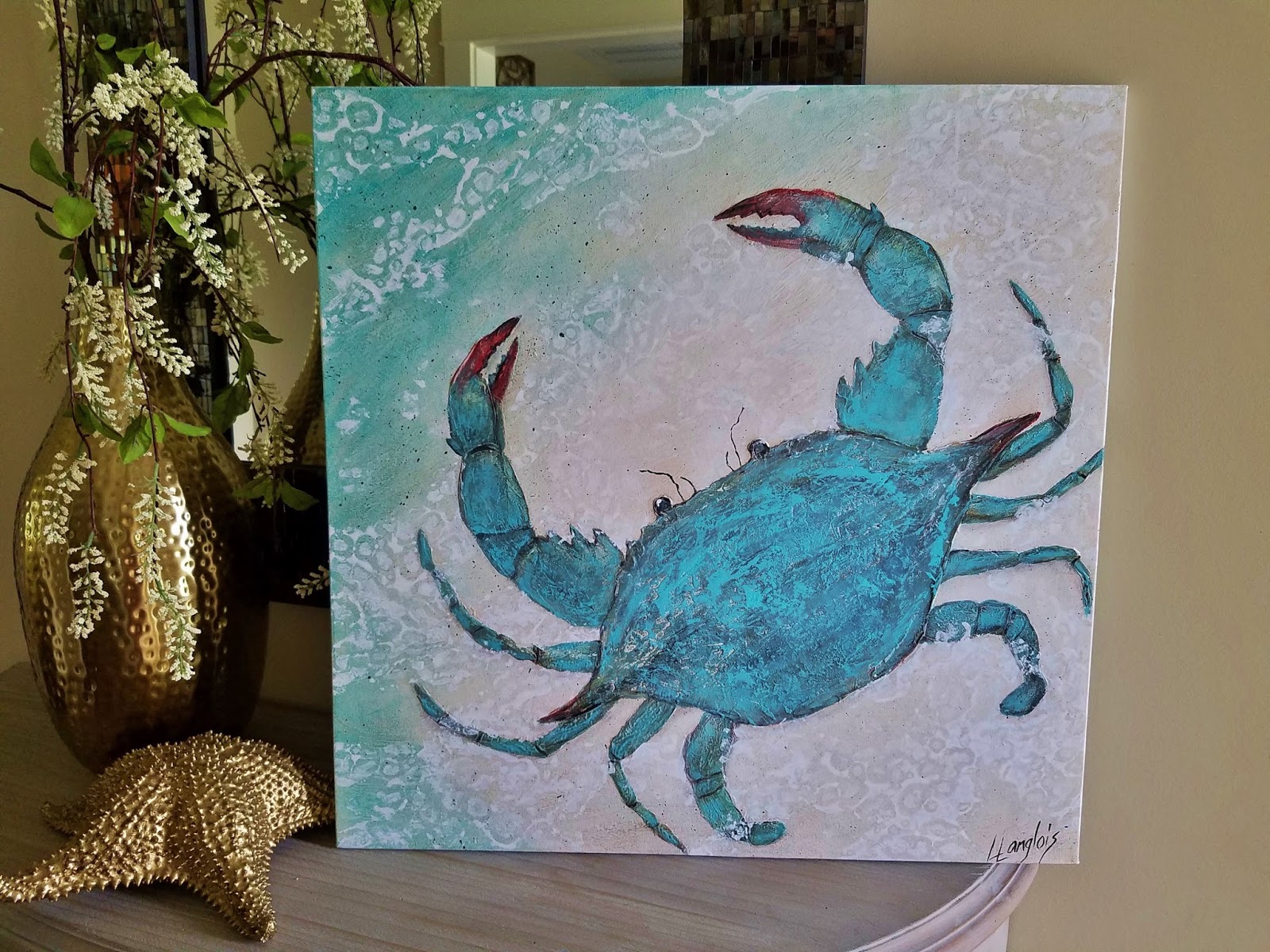 1600x1200 Heron Painting, Egret, Turtle, Octopus, Seahorse And Crab - Crab Painting Images
