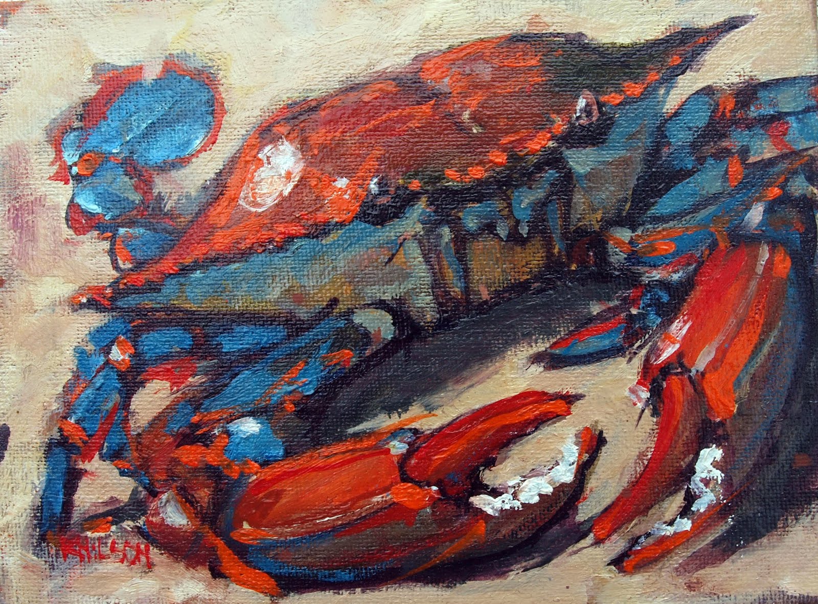1600x1182 Rick Nilson's Paintings Cancer Crab (Sold) - Crab Painting Images