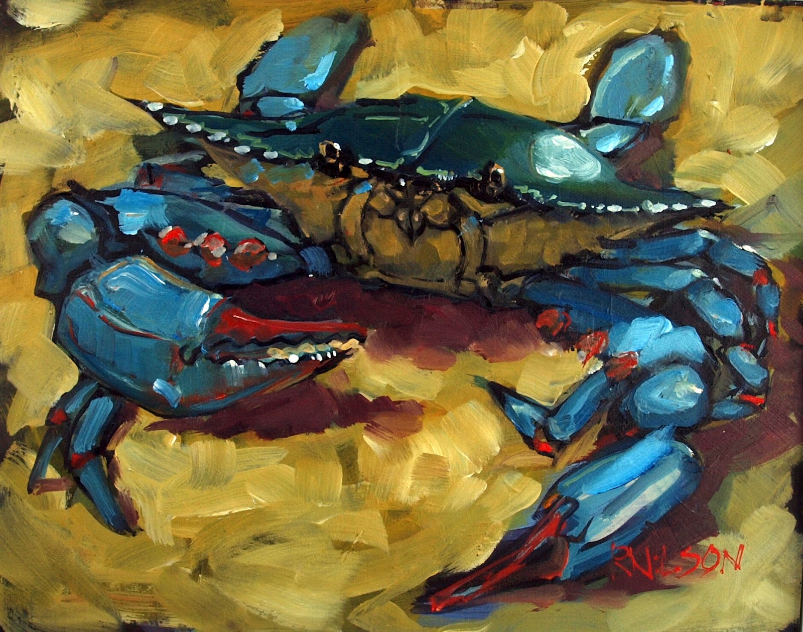 1600x1259 Rick Nilson's Paintings Crab 101 (Sold) - Crab Painting Images