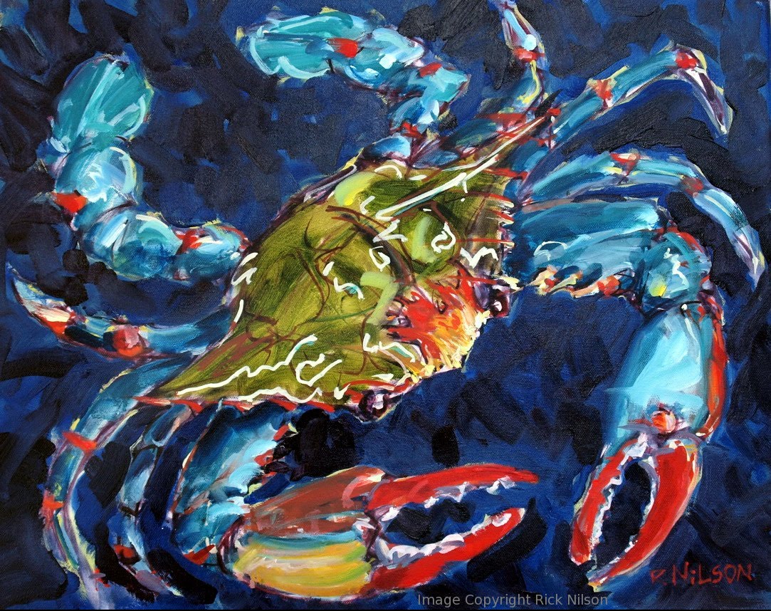 1083x858 Rick Nilson Paintings Aquatic Birds And Marine Fauna Art Amp Critique - Crab Painting Images