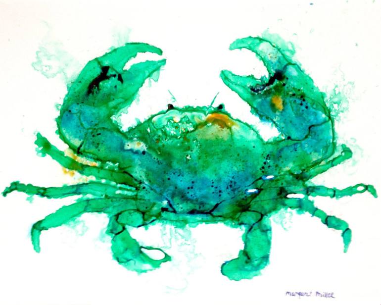 770x616 Saatchi Art Green Crab Painting By Margaret Miller - Crab Painting Images