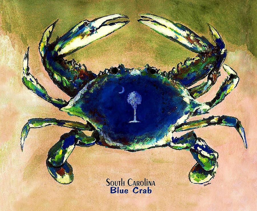 900x740 Southcarolina Blue Crab Painting By Eddie Glass - Crab Painting Images