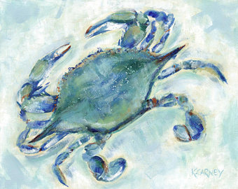 340x270 Annapolis Crab Print Etsy - Crab Painting Images
