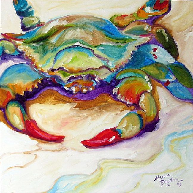 650x650 Blue Crab Painting Marcia Baldwin - Crab Painting Images