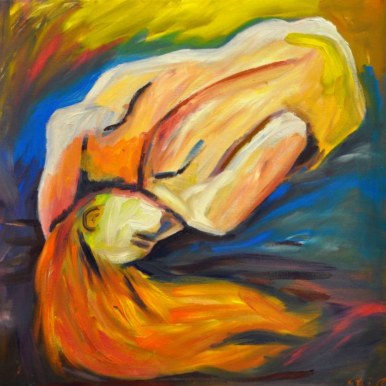770x770 Saatchi Art Woman Sleeping Painting By Jan Crabtree - Crabtree Painting